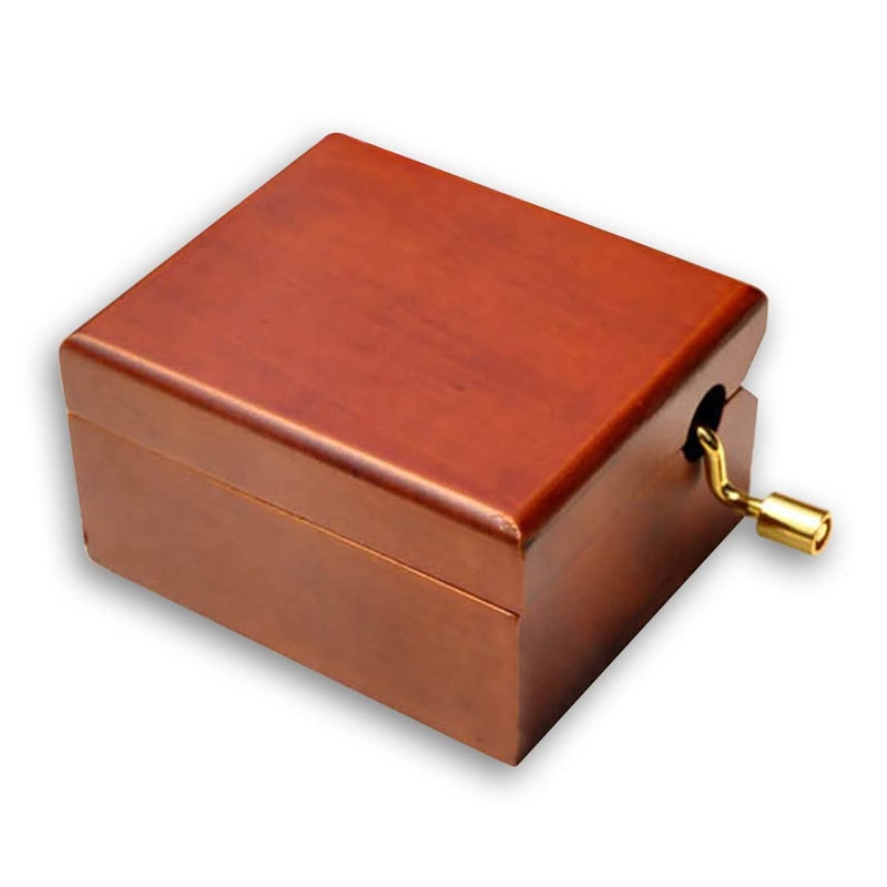 BinkeGG Brown Wooden Hand Crank Music Box with Sankyo Musical Mechanism Tune: What a Wonderful World - Image 3